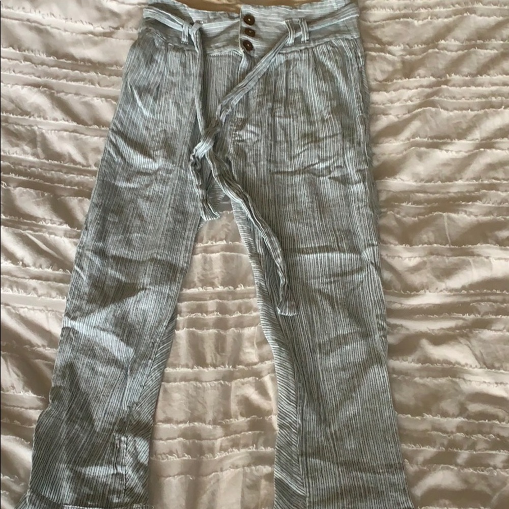 Free People Linen Ankle Pants